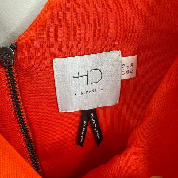 Anthropologie HD in Paris Ardmore Orange V-Neck A-Line Dress - Picture 5 of 9